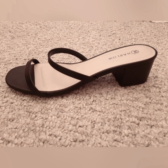 Black Harlow Heeled Sandals - Picture 2 of 3